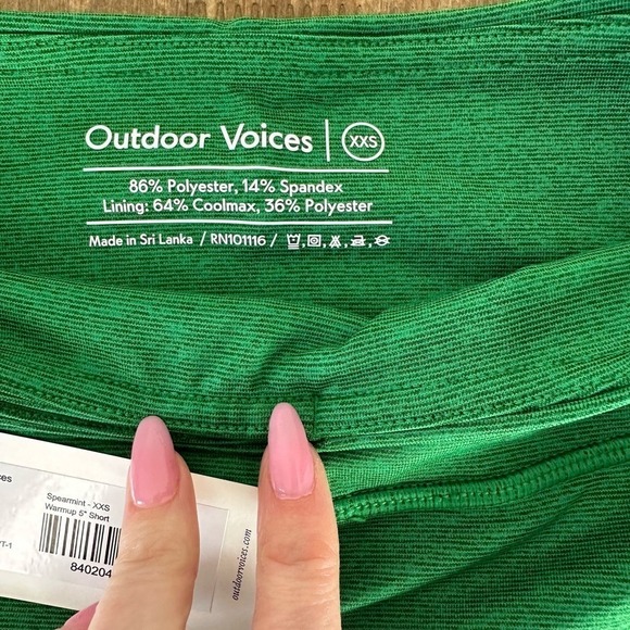 NWT Outdoor Voices Warmup 5" Short in Spearmint XXS - Picture 3 of 5